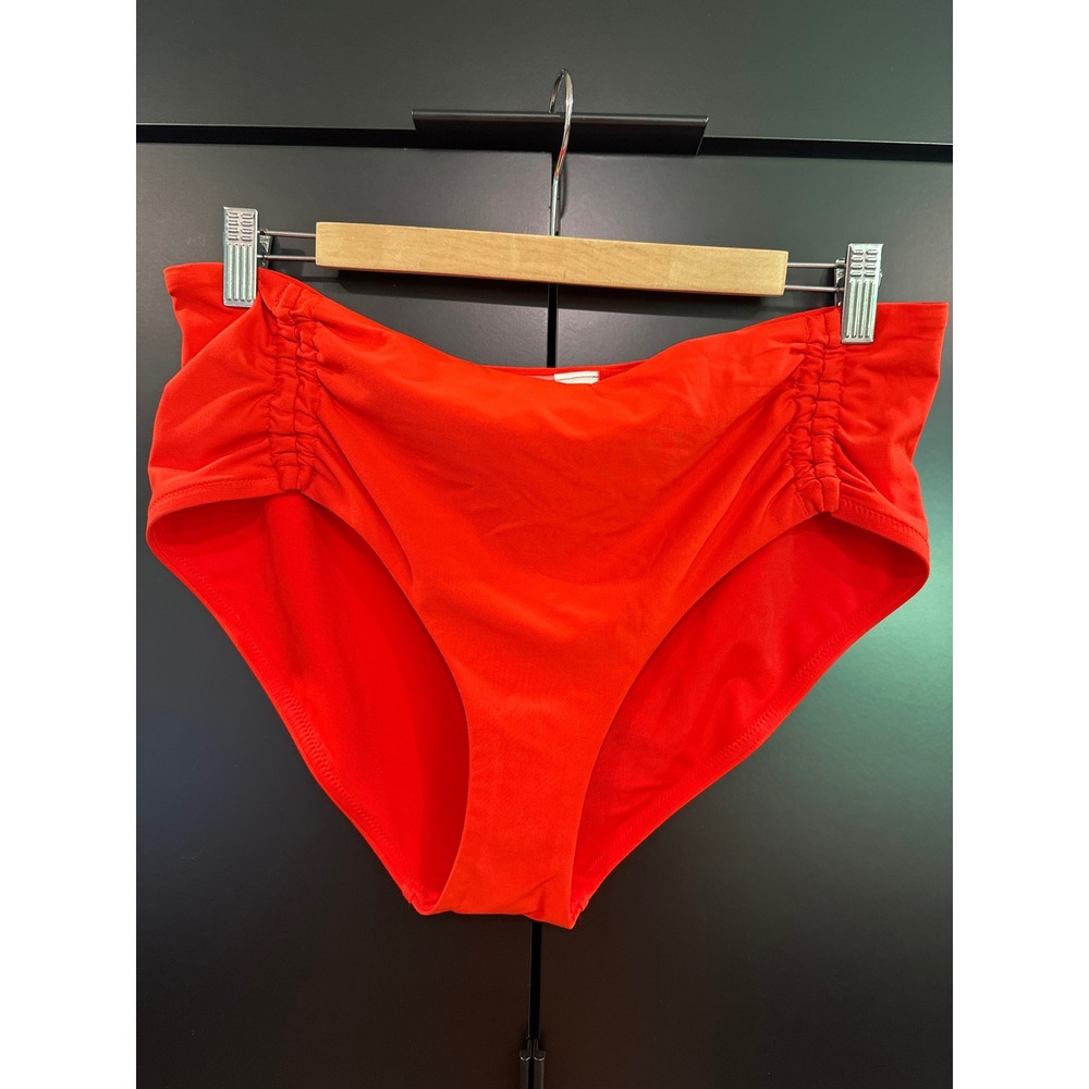 Calia Womens‎ Red High Waisted Ruched Bikini Bottoms Swimwear WSA34401SP25 L